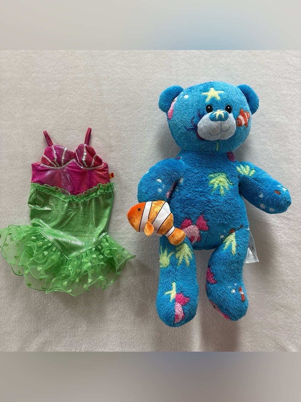 Y2K Build a Bear Under the Deep Blue Sea Bear Nemo & Mermaid Dress